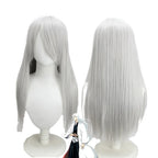 Perruque de cosplay de Jushiro Ukitake (Bleach) - Cheveux longs, gris argenté et raides 