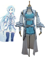 Sword Art Online ALO Yuki Asuna Cosplay Costume Blue Dress