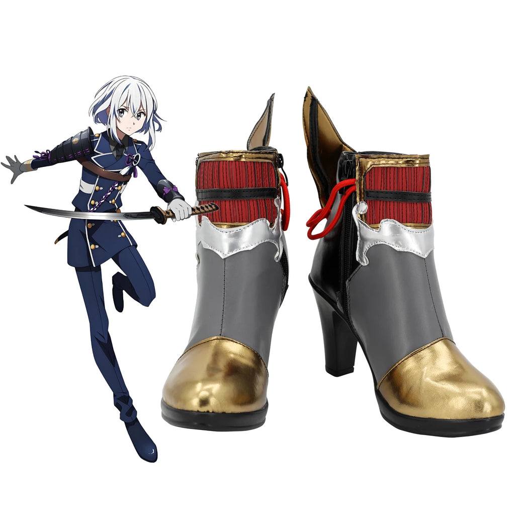 Chaussures de cosplay Touken Ranbu Honebami Toushirou, bottes de samouraï sur mesure, style anime.