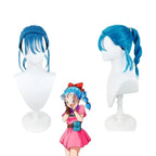 Perruque cosplay Dragon Ball Bulma Briefs, cheveux bleu turquoise en queue de cheval haute 