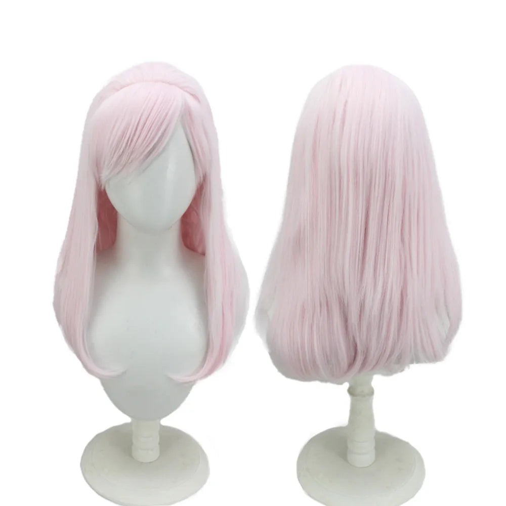 Perruque rose longue et lisse pour cosplay de Charlie Morningstar (Hazbin Hotel) 
