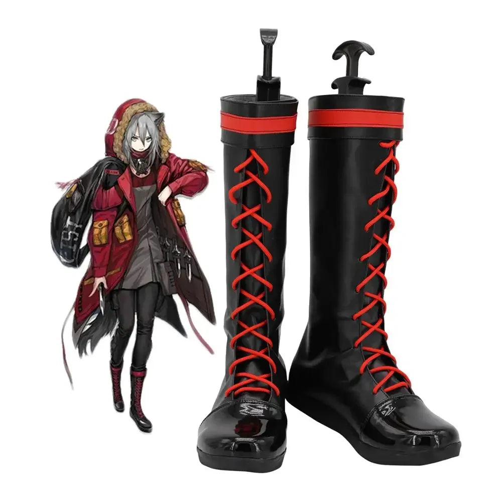 Arknights Projekt Red Cosplay Boots Black Shoes Custom Made