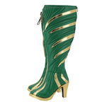 Bottes de cosplay Loba Andrade d'Apex Legends, chaussures à talons hauts vertes sur mesure