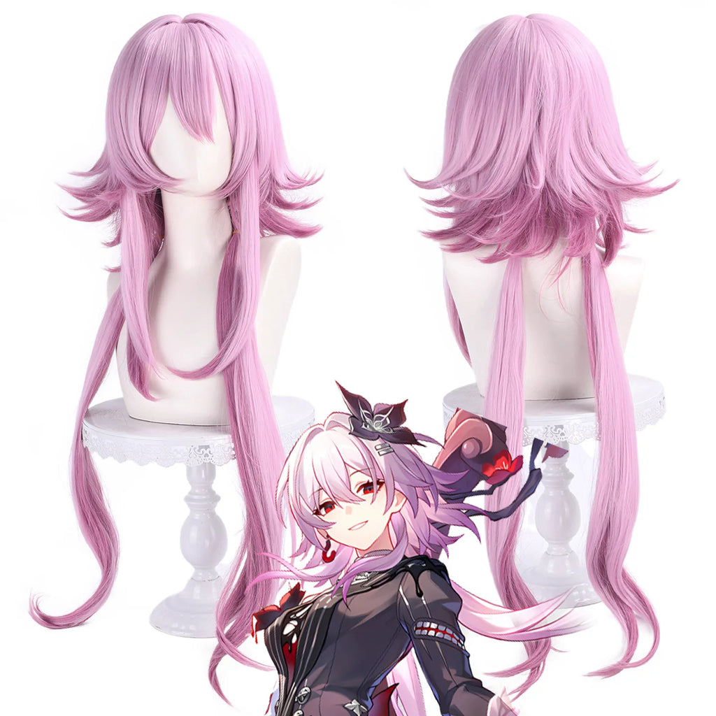Honkai Star Rail March 7th Night Moon Cosplay Wig Simulation Scalp Gradient Color Heat Resistant Synthetic Hair