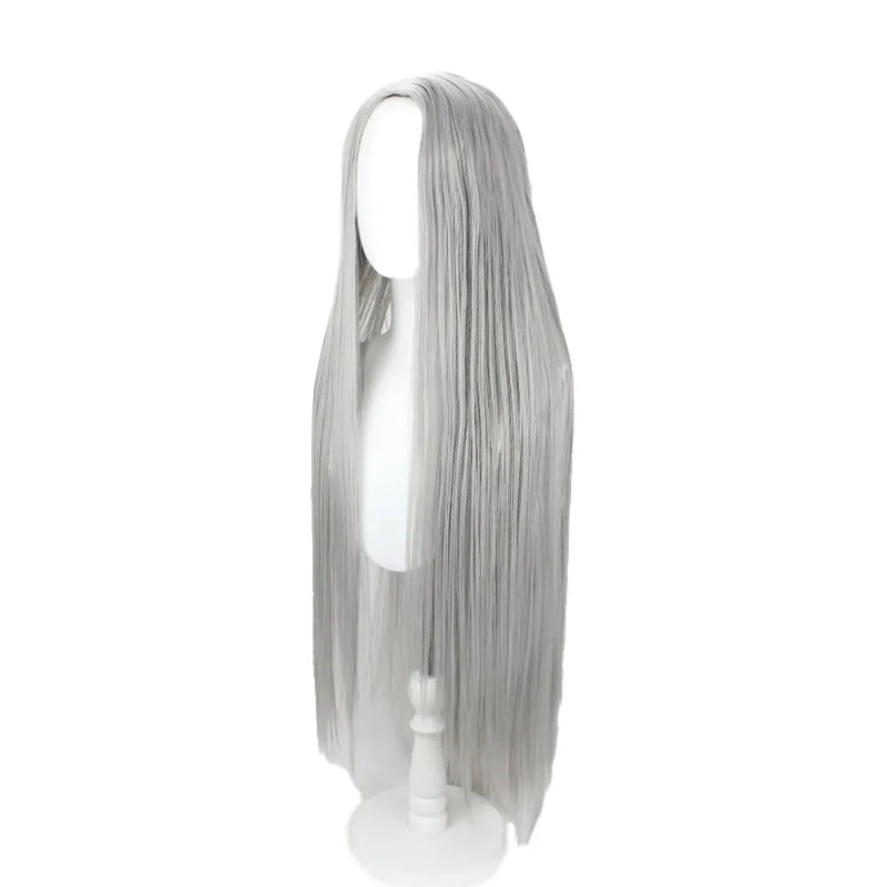 Final Fantasy VII FF7 Sephiroth Cosplay Wig Silver Grey Long Straight Hair