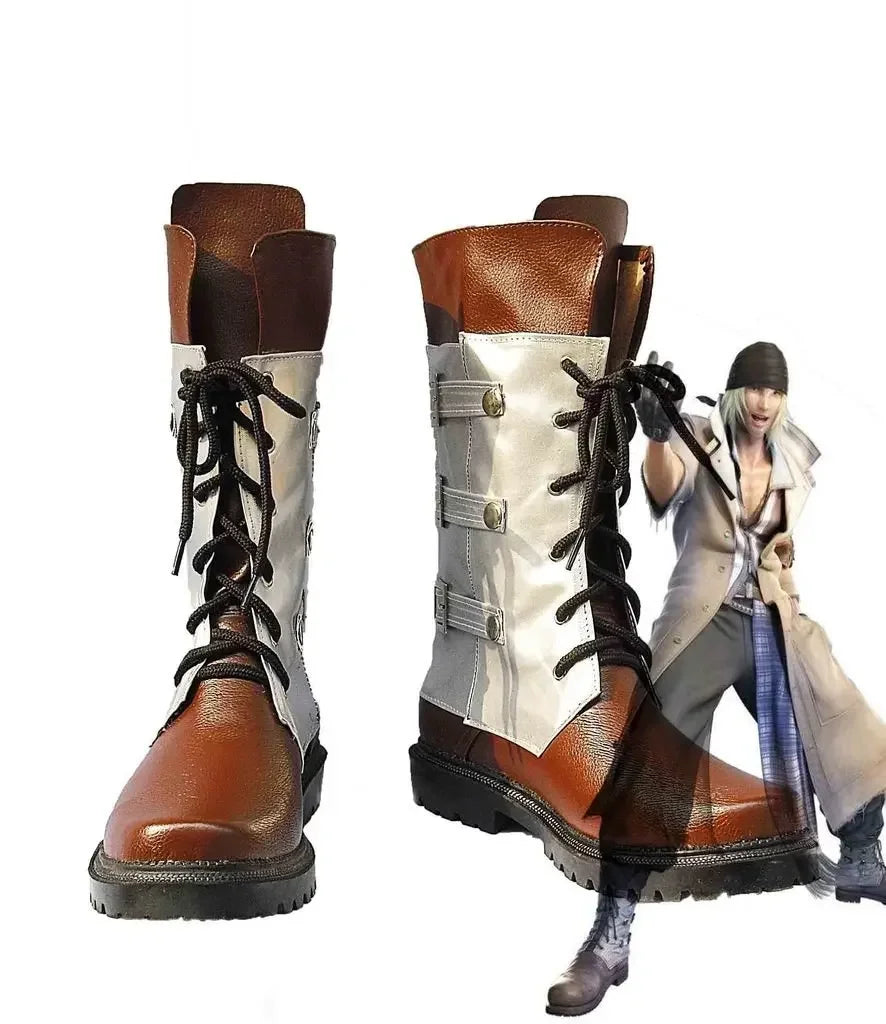 Final Fantasy XIII Snow Cosplay Boots Brown Shoes