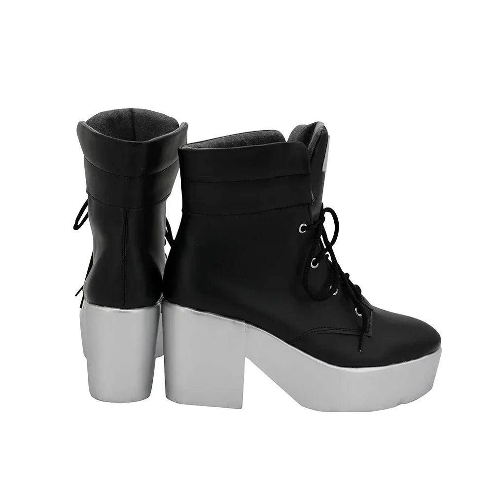 Arknights Schwarz Cosplay Boots High Heel Black Shoes