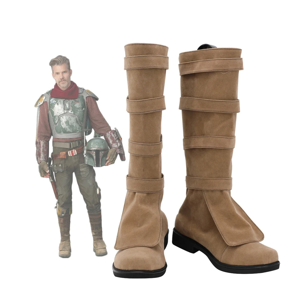 Star Wars Cobb Vanth Cosplay Boots the Marshal Brown Shoes