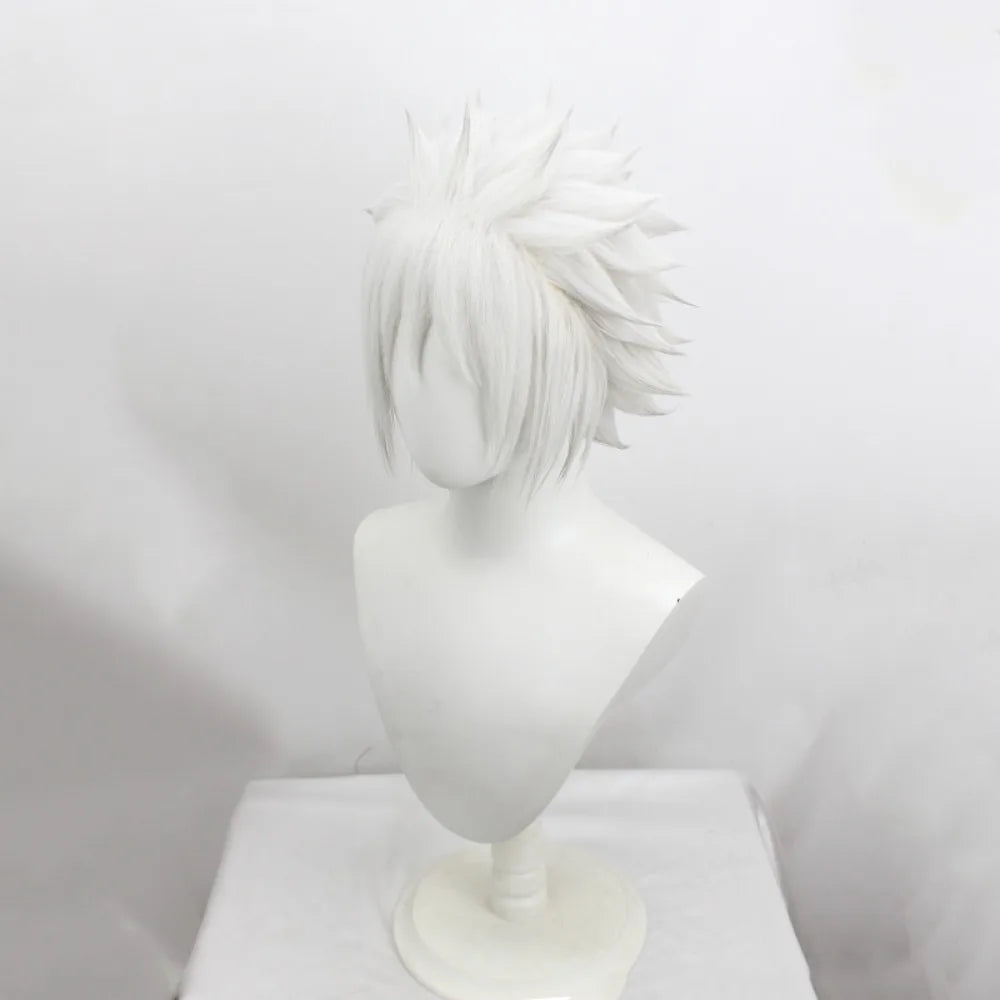 Perruque Naruto Tobirama Senju gris argenté tressée en épis pour cosplay et costume d'anime 