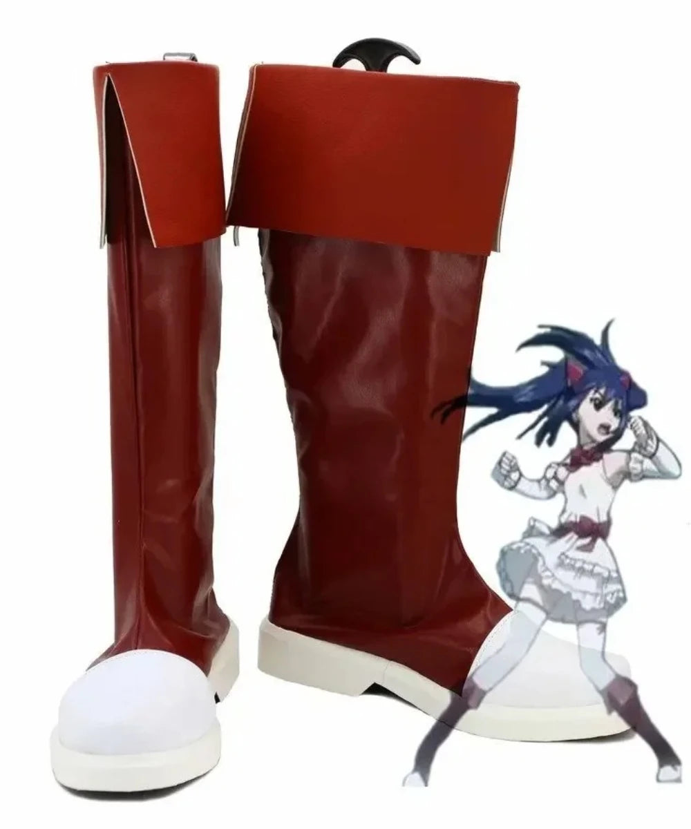 Fairy Tail Wendy Marvell Cosplay Boots Red Shoes Custom Made