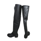Bottes en cuir noir pour cosplay de Rover (Whuring Waves), fabriquées sur mesure à toutes les pointures.