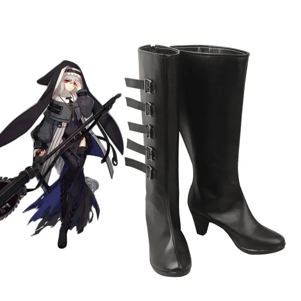 Arknights Specter Cosplay Boots Black High Heel Shoes