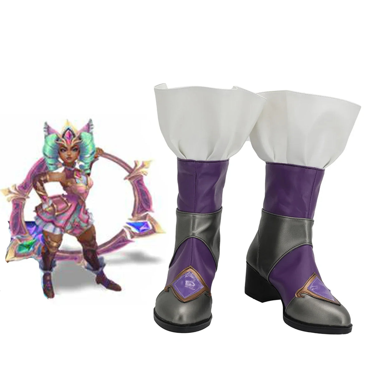 LOL Qiyana Battle Queen Cosplay Boots Custom Shoes