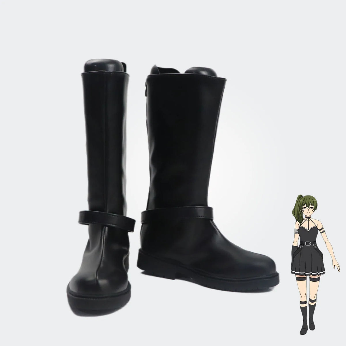 Frieren Ubel Cosplay Boots Black Shoes Custom Made Any Size