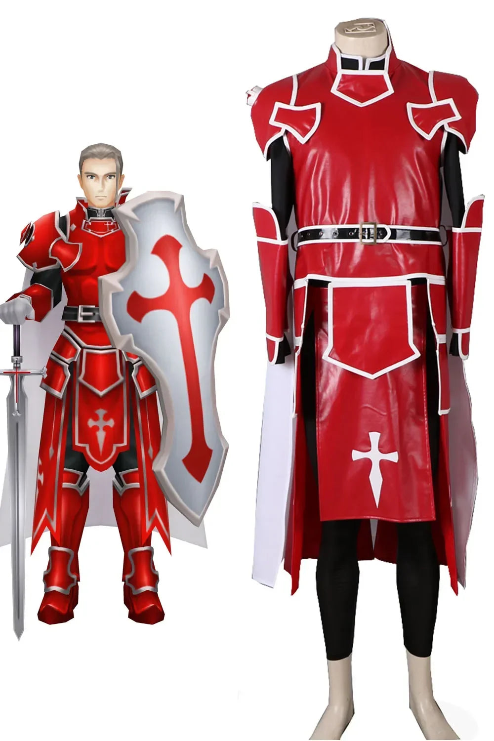 Sword Art Online SAO Heathcliff Cosplay Costume Knights of the Blood Outfit