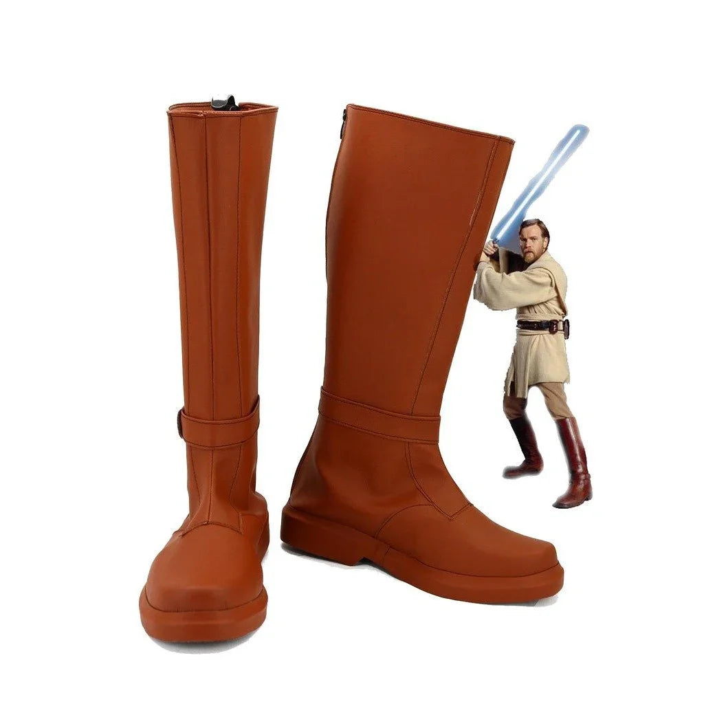 Star Wars Obi Wan Kenobi Cosplay Boots Red Shoes