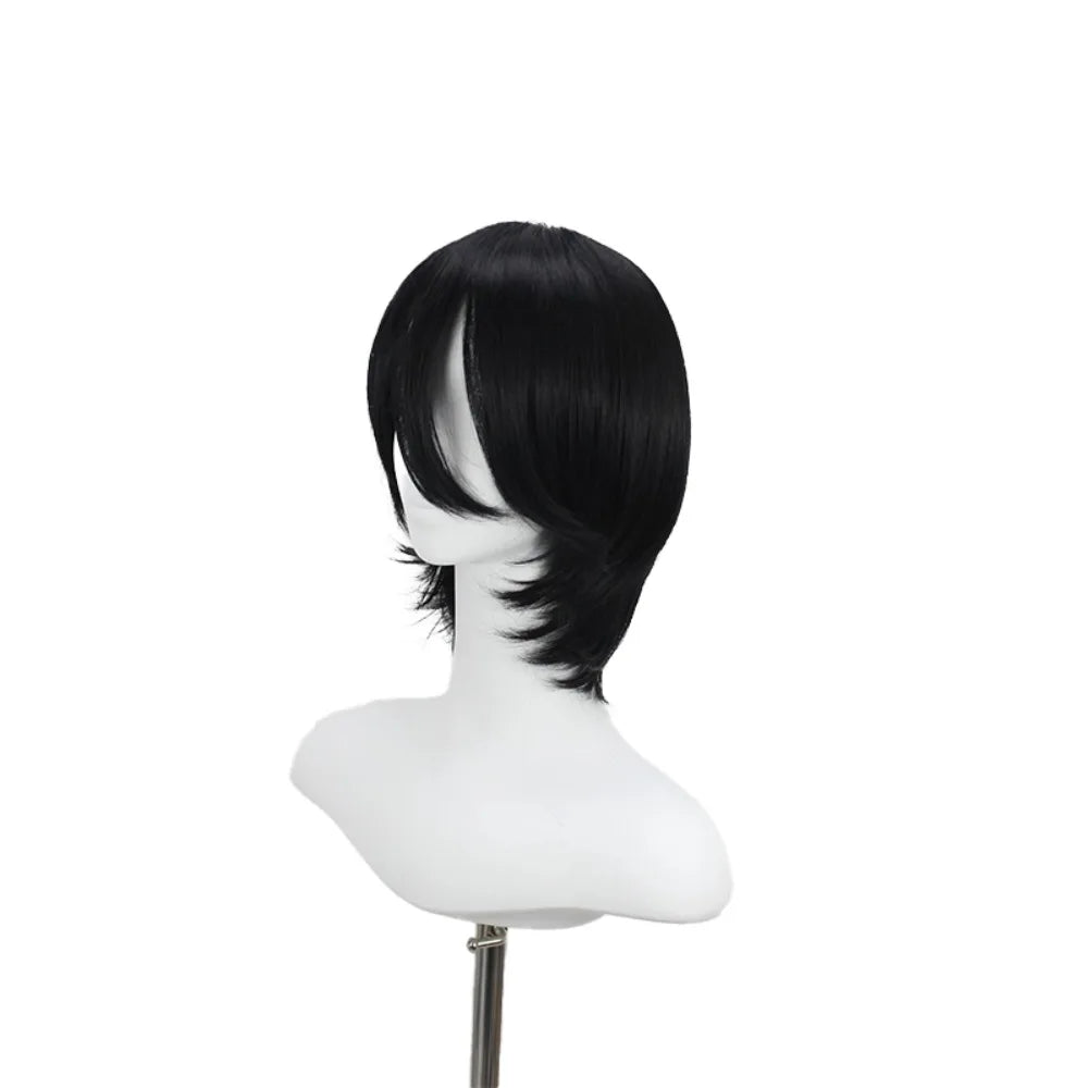 Perruque courte noire pour cosplay de Rukia Kuchiki (Bleach), style anime 