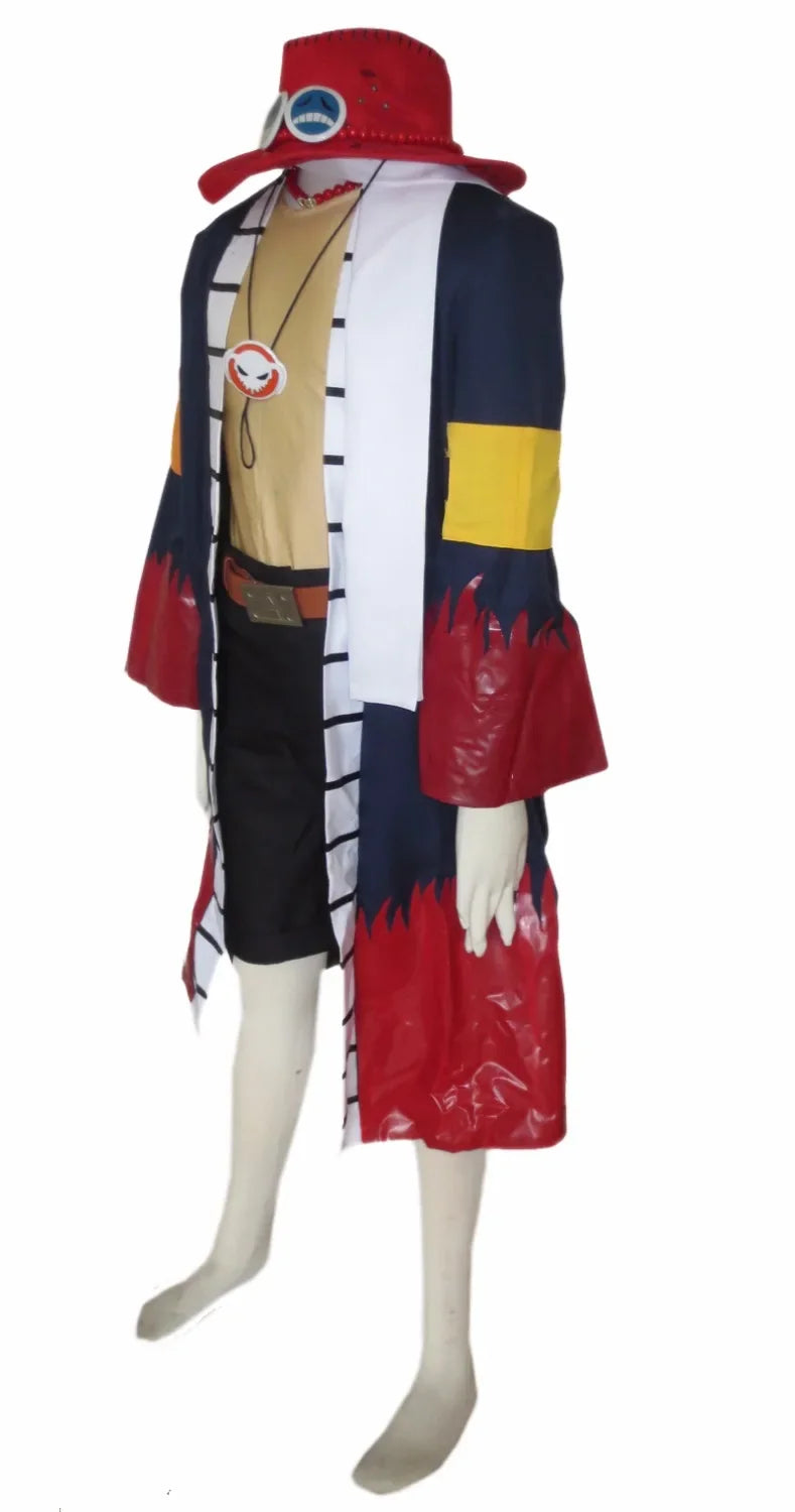 One piece Portgas D.Ace Overcoat Cosplay Costume