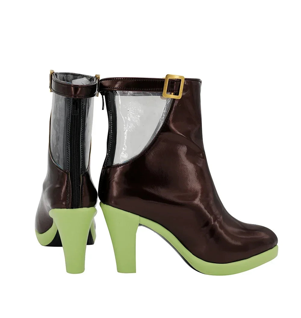 Arknights Kal'tsit Cosplay Boots High Heel Brown Shoes