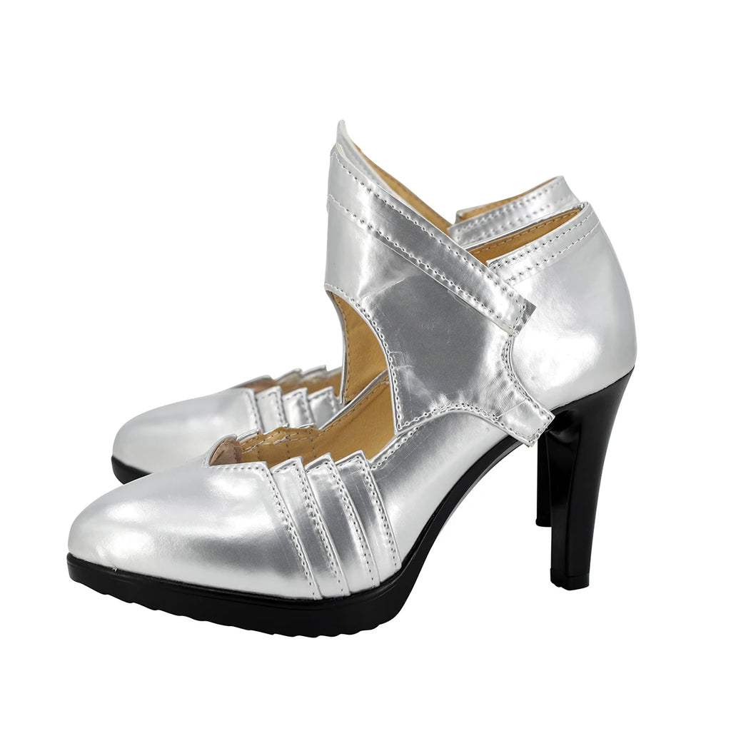 Bottes à talons argentés Bolzano pour cosplay Azur Lane RN, fabriquées sur mesure, toutes tailles