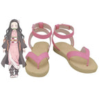 Chaussures de cosplay de Nezuko Kamado (Demon Slayer), sandales roses sur mesure