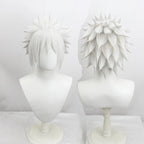 Perruque Naruto Tobirama Senju gris argenté tressée en épis pour cosplay et costume d'anime 