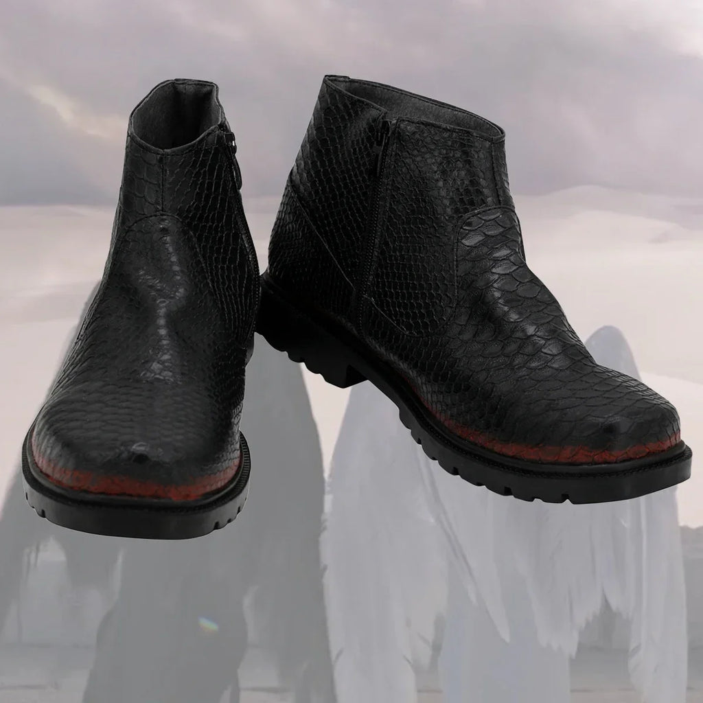 Good Omens Demon Crowley Cosplay Boots PU Leather Shoes