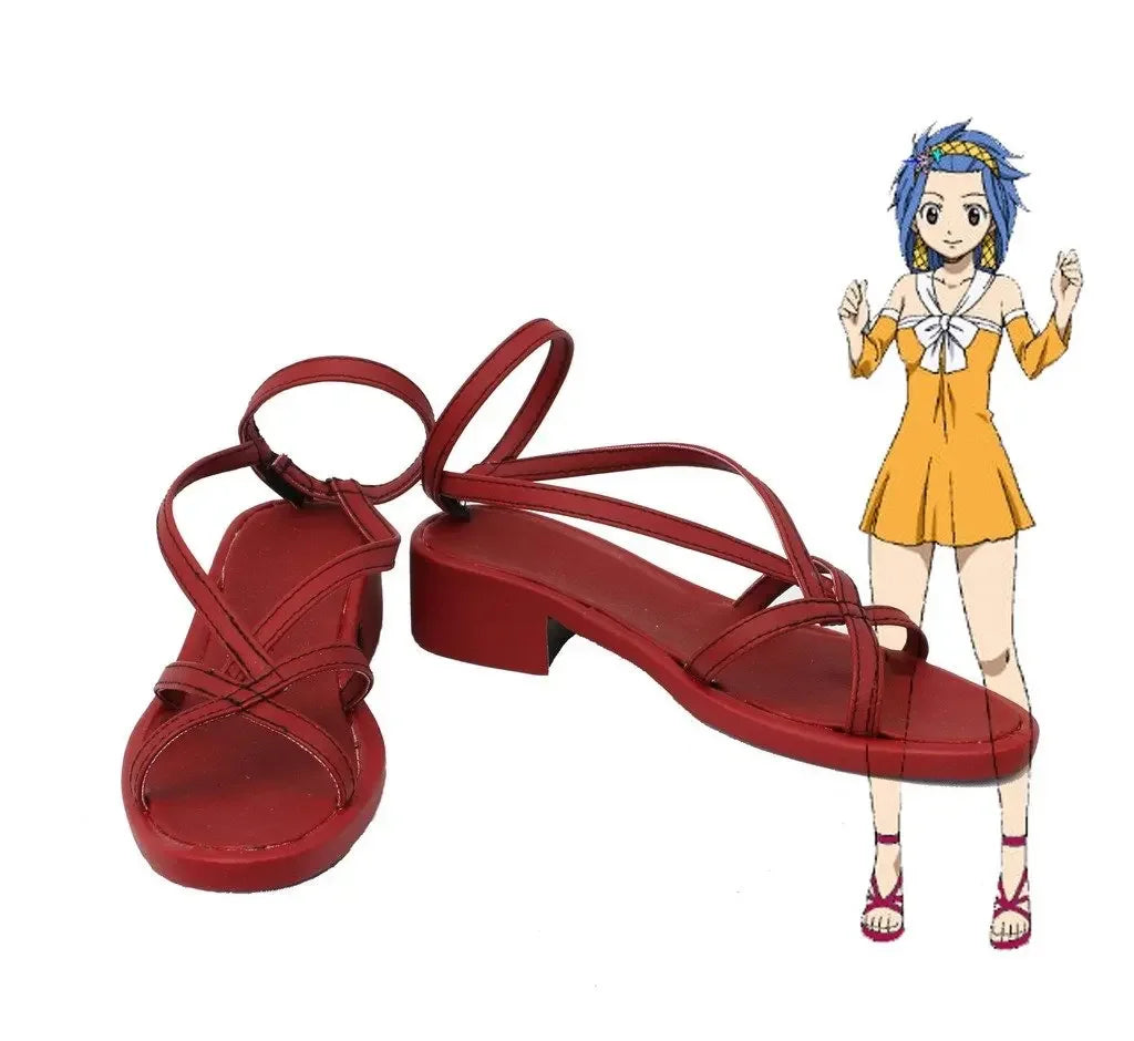 Fairy Tail Levy McGarden Cosplay Shoes Boots Custom Made