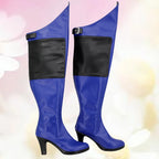 Mortal Kombat Kitana Cosplay Shoes Over Knee High Heel Blue Boots