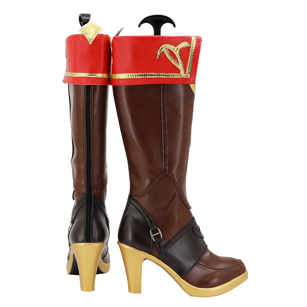 Honkai Impact 3 Raiden Mei Blazing Night Cosplay Shoes Brown Boots