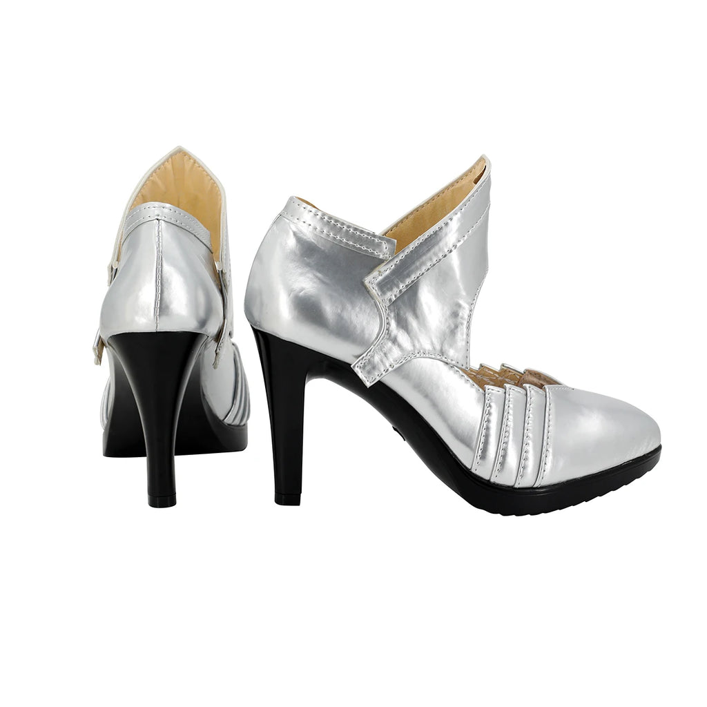 Bottes à talons argentés Bolzano pour cosplay Azur Lane RN, fabriquées sur mesure, toutes tailles