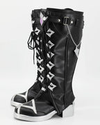 Bottes de cosplay Genshin Impact Flins, chaussures en cuir noir, fabriquées sur mesure, toutes tailles