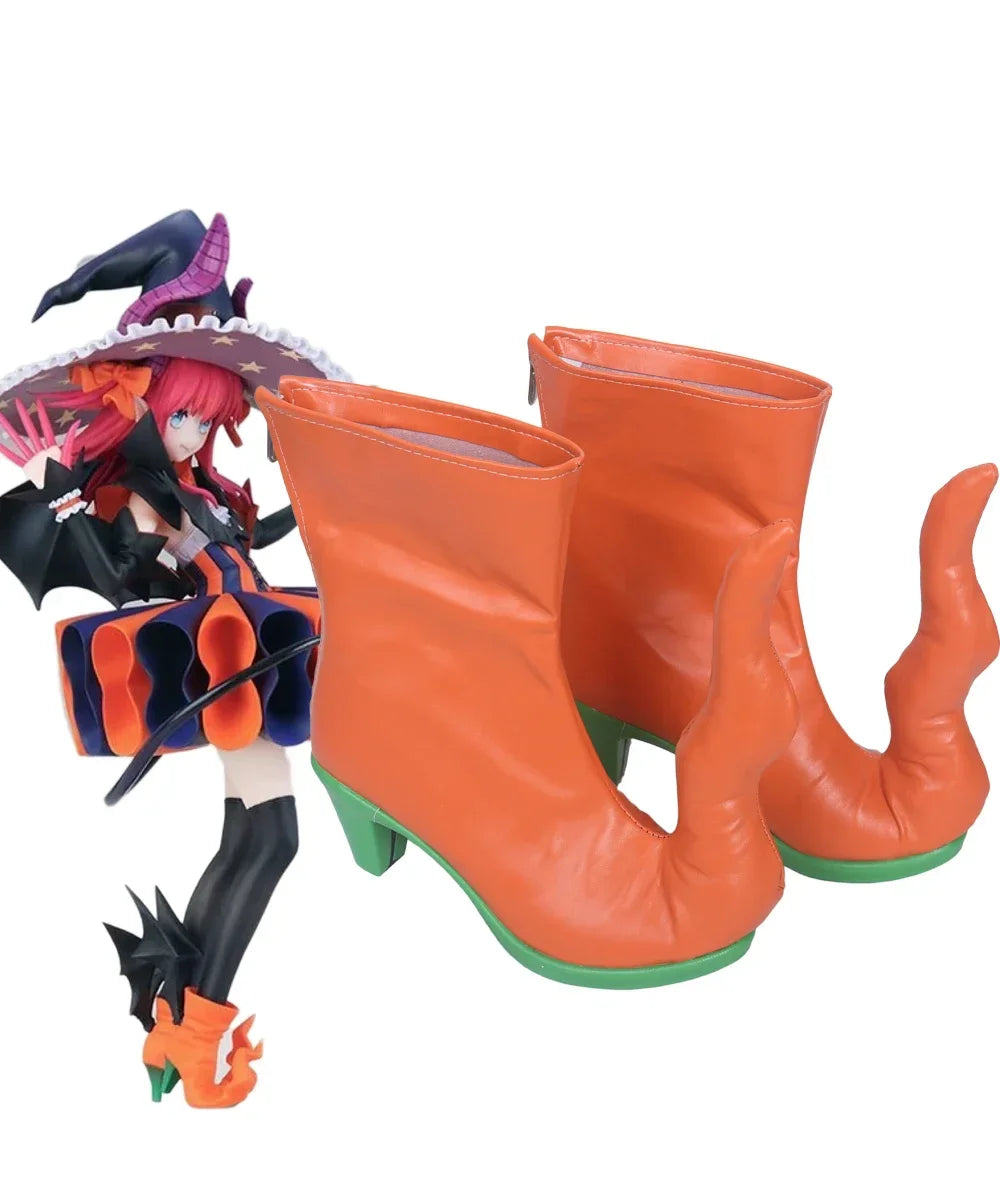 Fate Grand Order Elizabeth Bathory Cosplay Boots Orange Shoes