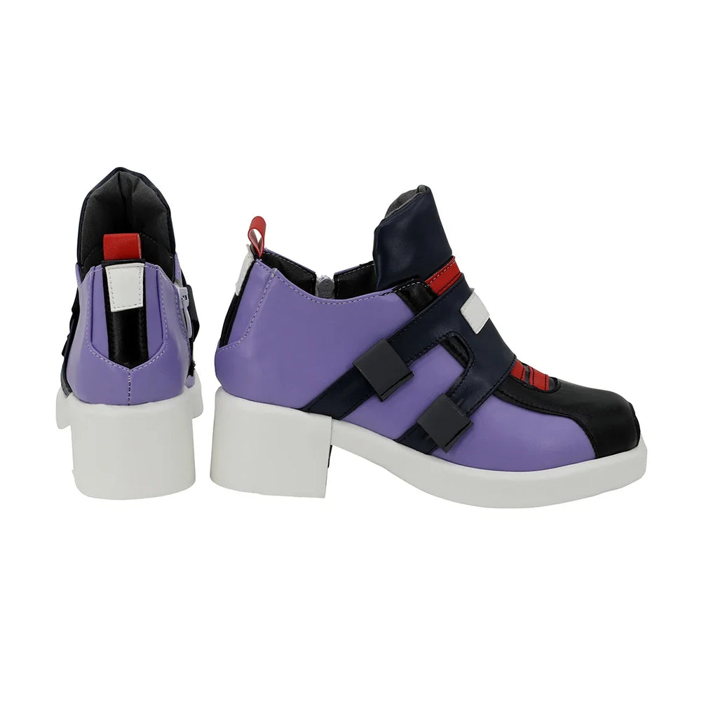 Bottes en cuir personnalisées pour cosplay de l'agent Iso de VALORANT 