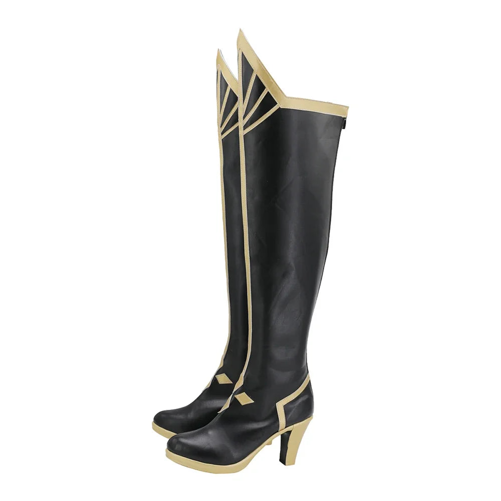 FGO Altria Pendragon Cosplay Boots Black Over Knee High Heel Custom Shoes