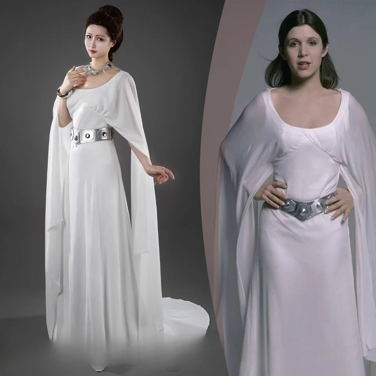 Star Wars A New Hope Princess Leia Cosplay Costume White Dress