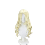 Perruque de cosplay de Mavis Vermilion de Fairy Tail, cheveux blonds longs et ondulés 