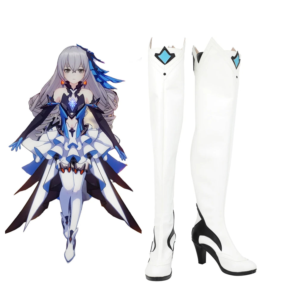 Honkai Impact 3 Herrscher of Truth Bronya Cosplay Shoes Custom White Boots
