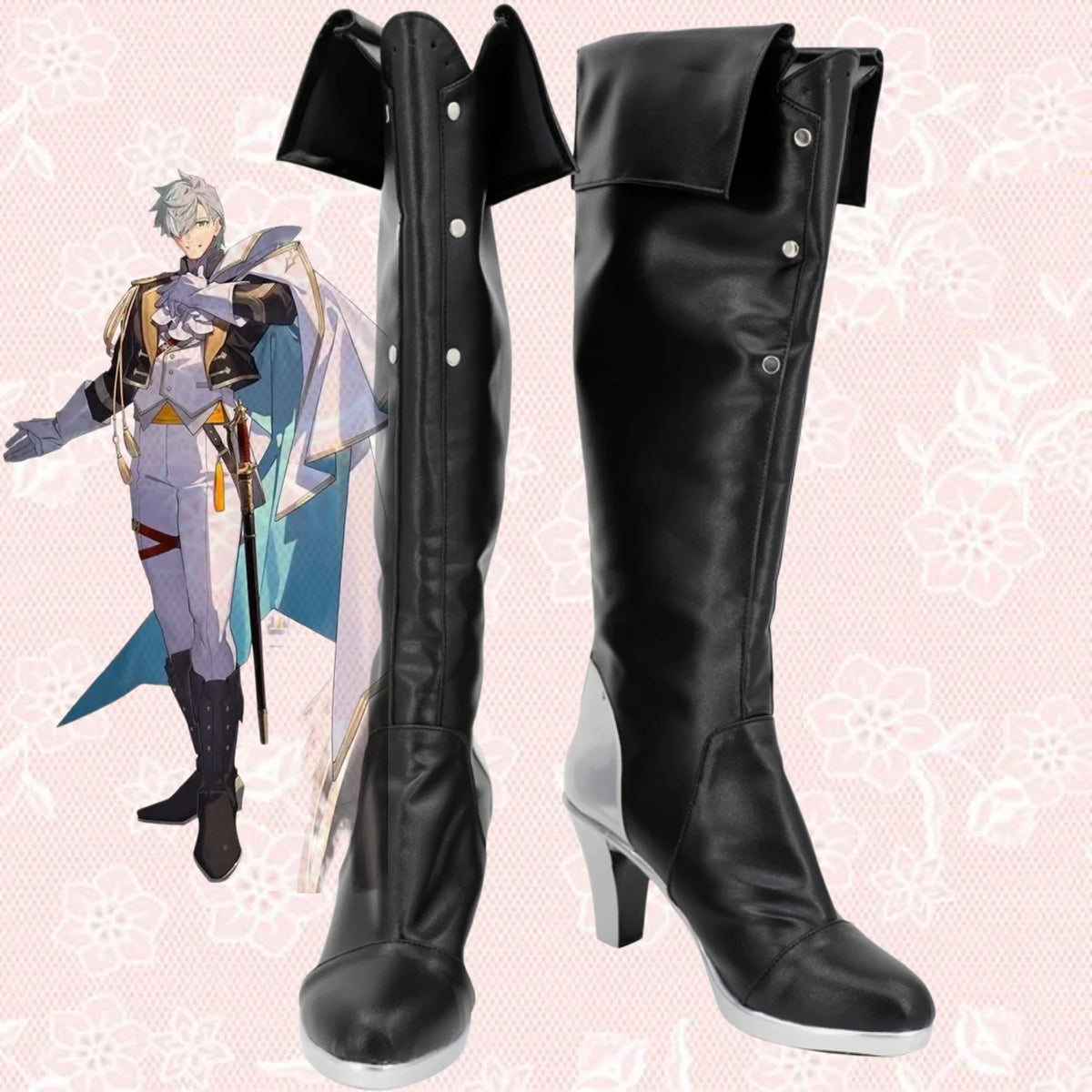 FGO Percival Cosplay Boots High Heel Shoes Custom Made