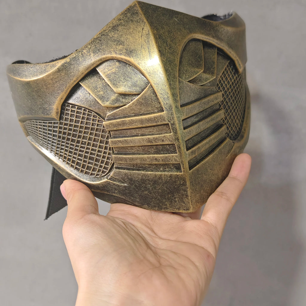 Mortal Kombat Scorpion Half Face Cosplay Mask Wearable Prop