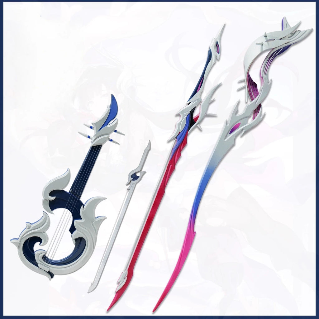 Accessoire de cosplay Honkai Star Rail Helektra : double épées, archet de violon, Hysilens, accessoire de jeu de rôle musical 