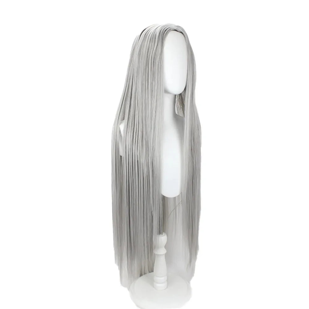 Final Fantasy VII FF7 Sephiroth Cosplay Wig Silver Grey Long Straight Hair