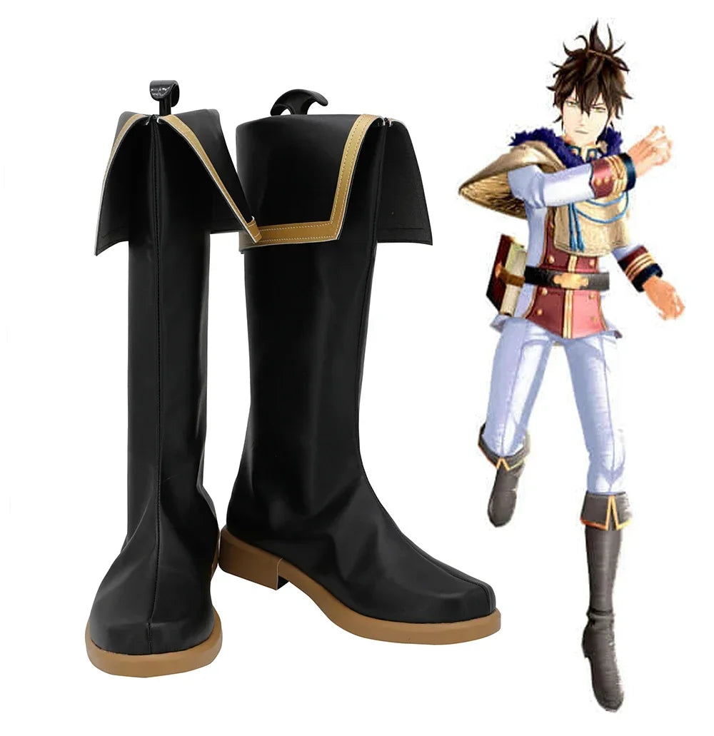 Black Clover Quartet Knights Yuno Cosplay Boots Black Shoes
