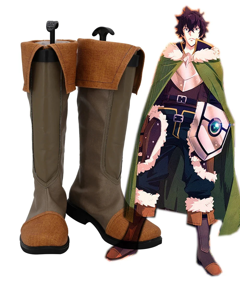 Bottes de cosplay de Naofumi Iwatani (The Rising of the Shield Hero), chaussures marron