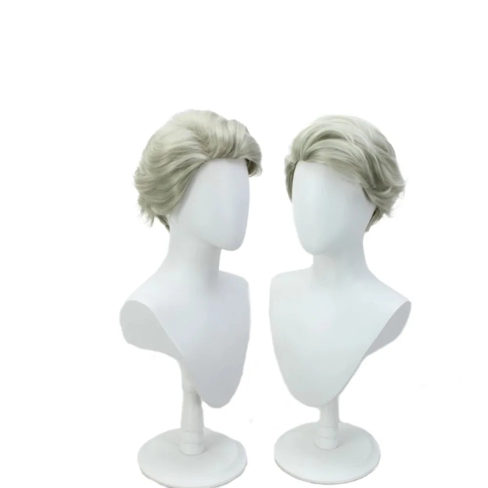 Jujutsu Kaisen Nanami Cosplay Wig Grey Green Spiky Short Hair