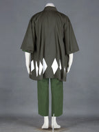 Costume de cosplay complet d'Urahara Kisuke (Bleach) : chapeau, sandales geta, kimono et perruque. 