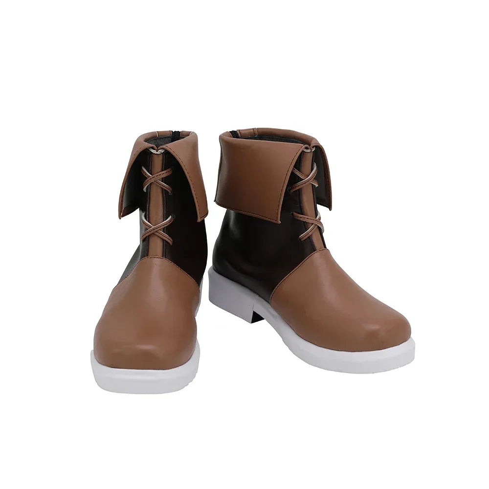Arknights Fang Cosplay Boots Brown Shoes