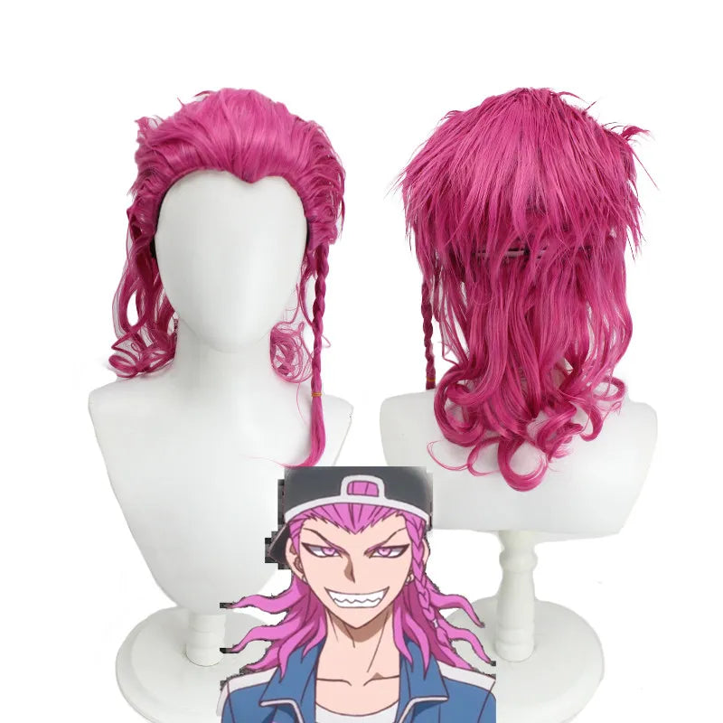 Danganronpa 2 Kazuichi Soda Cosplay Wig Pink Hair