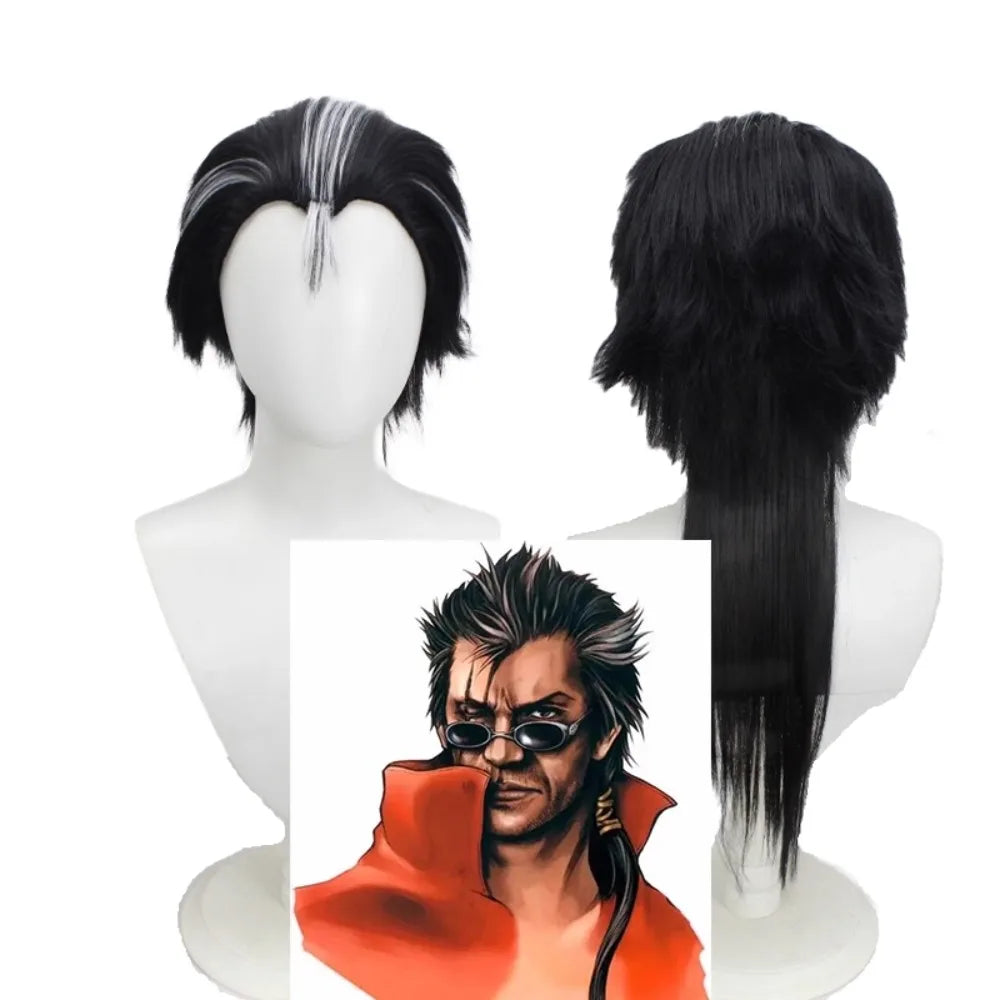 Final Fantasy X Auron Cosplay Wig Black White Spiky Hair