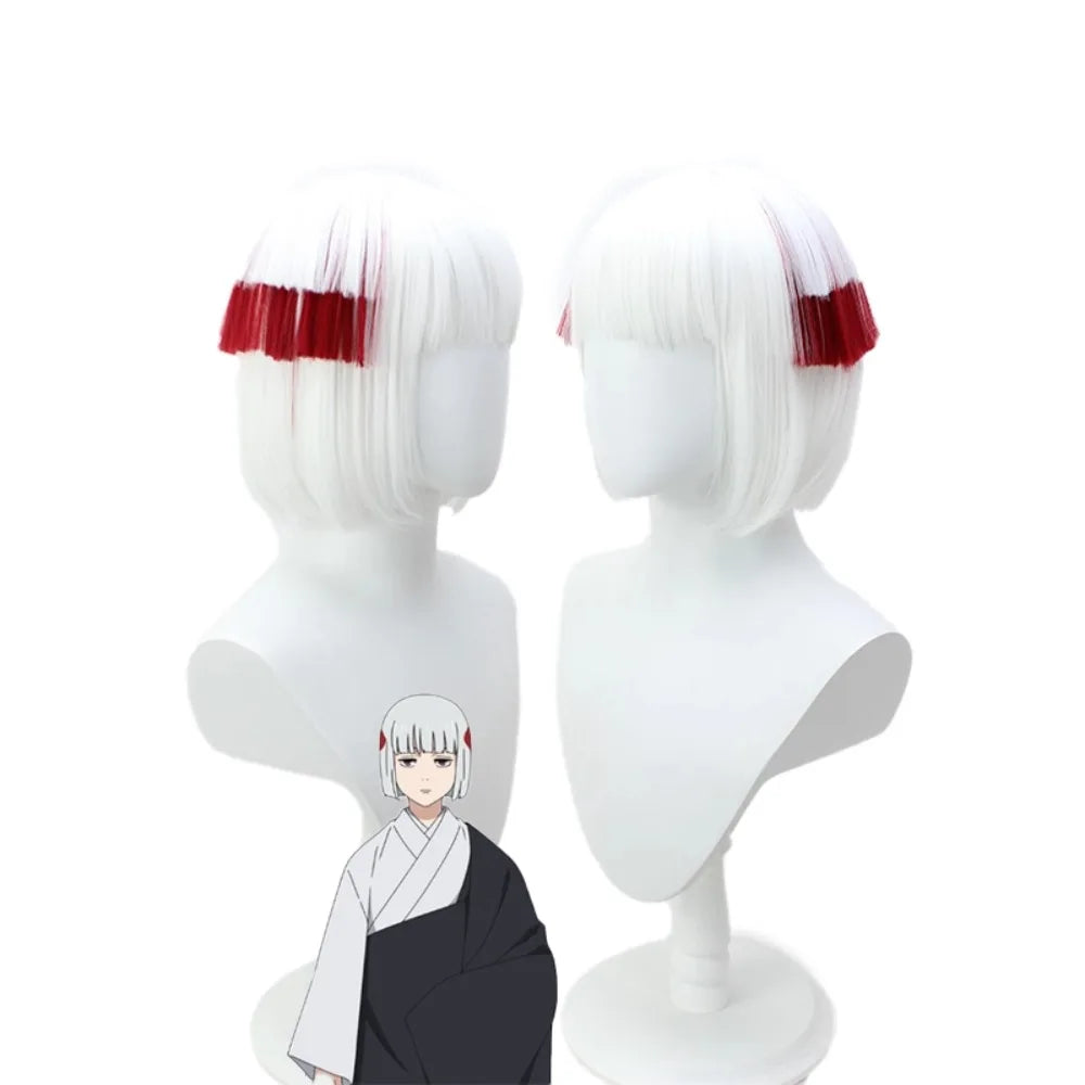 Jujutsu Kaisen Rimen Cosplay Wig White Red Short Hair